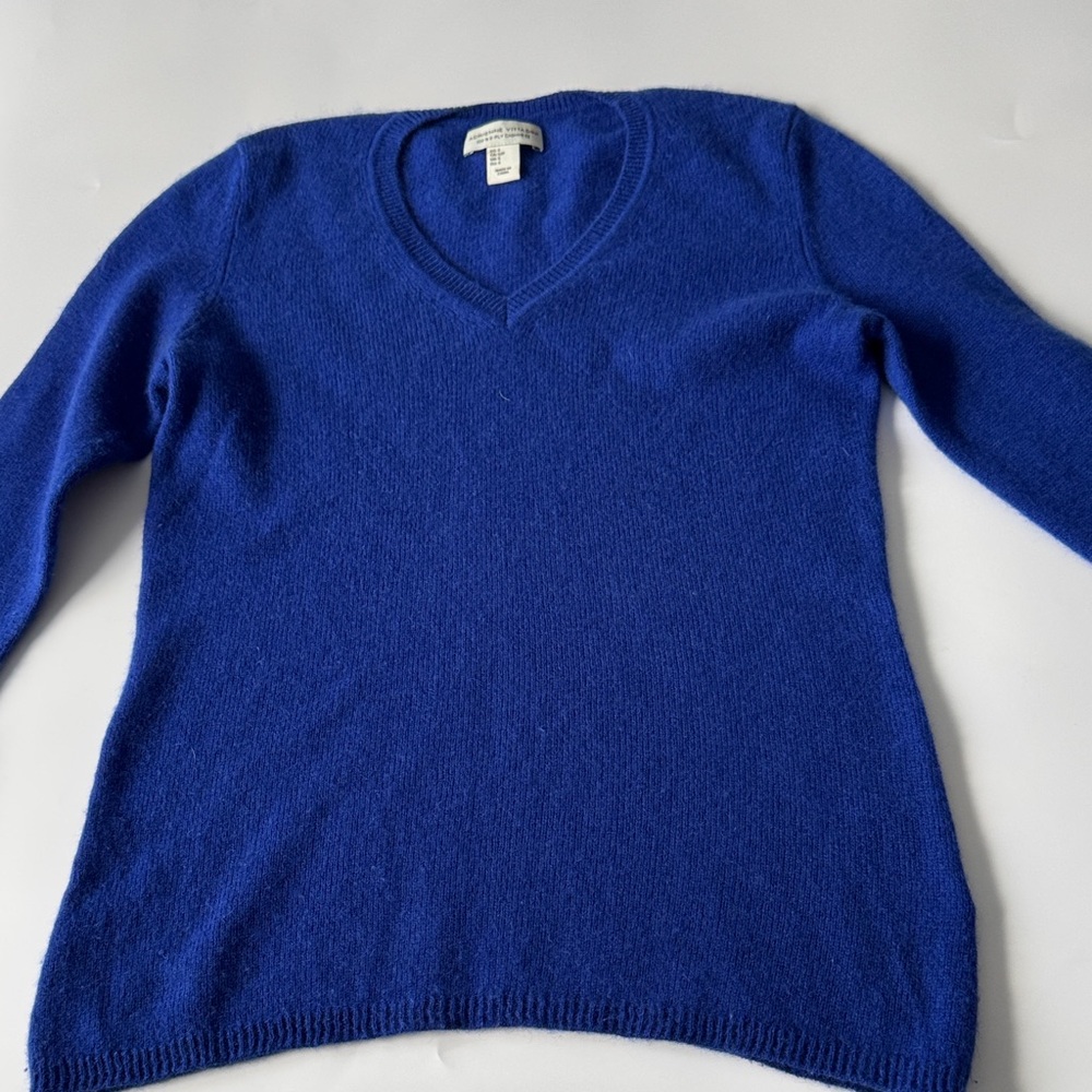 Adrienne Vittadini Cobalt Blue Cashmere Sweater